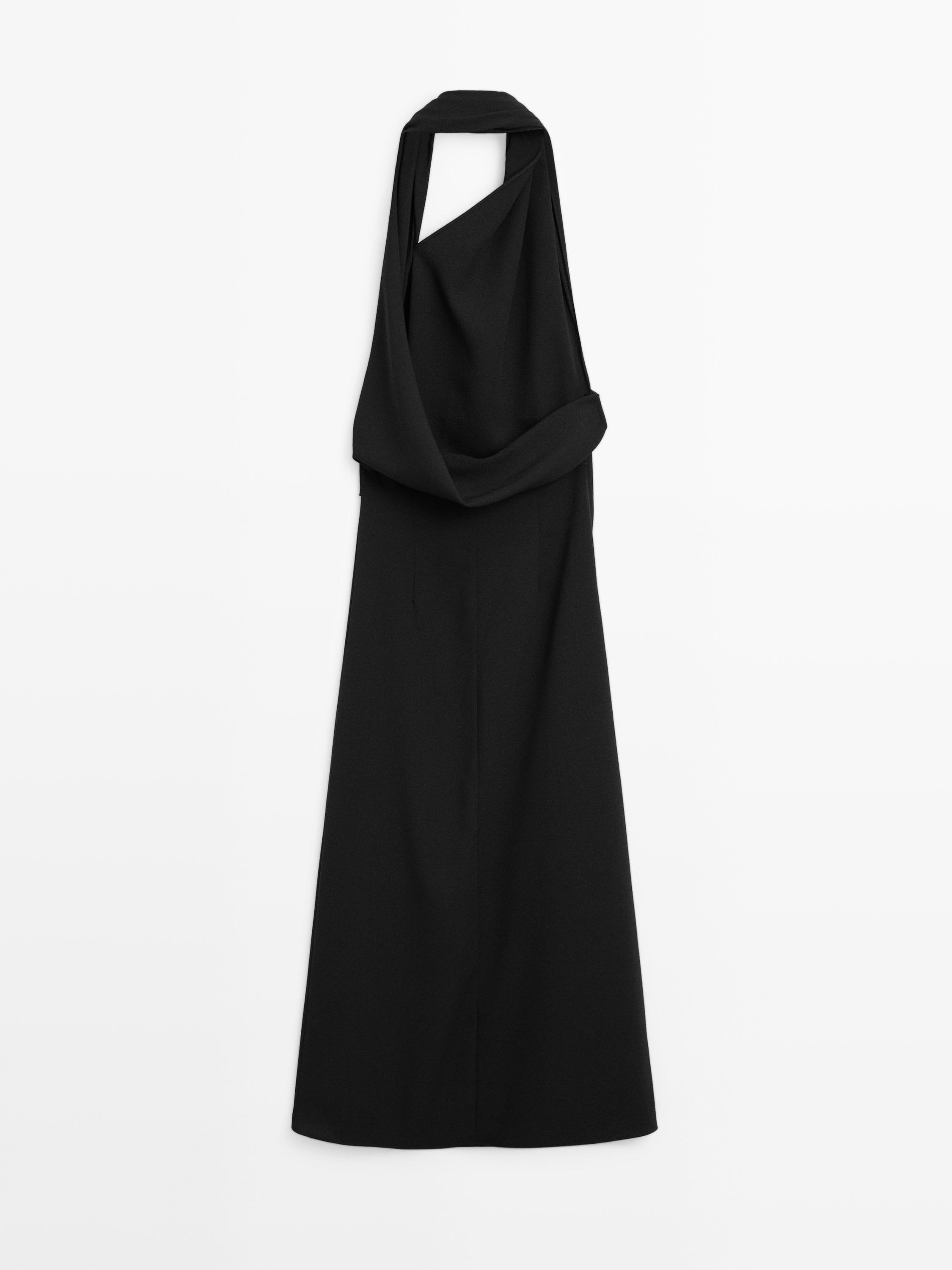 Long halter dress with back detail - LIMITED